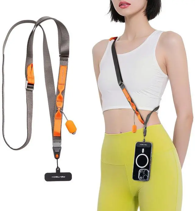 Main image of LinkGo Phone Strap Crossbody, Anti Theft Quick Release, Adjustable Phone Lanyard with Lens Cloth for iPhone & Android