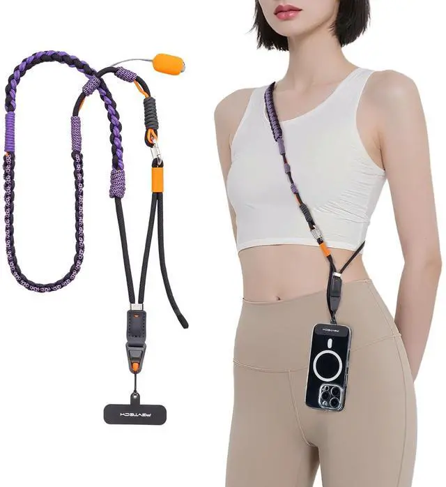 Main image of LinkGo Phone Strap Crossbody, Anti Theft Quick Release, Adjustable Phone Lanyard with Lens Cloth for iPhone & Android