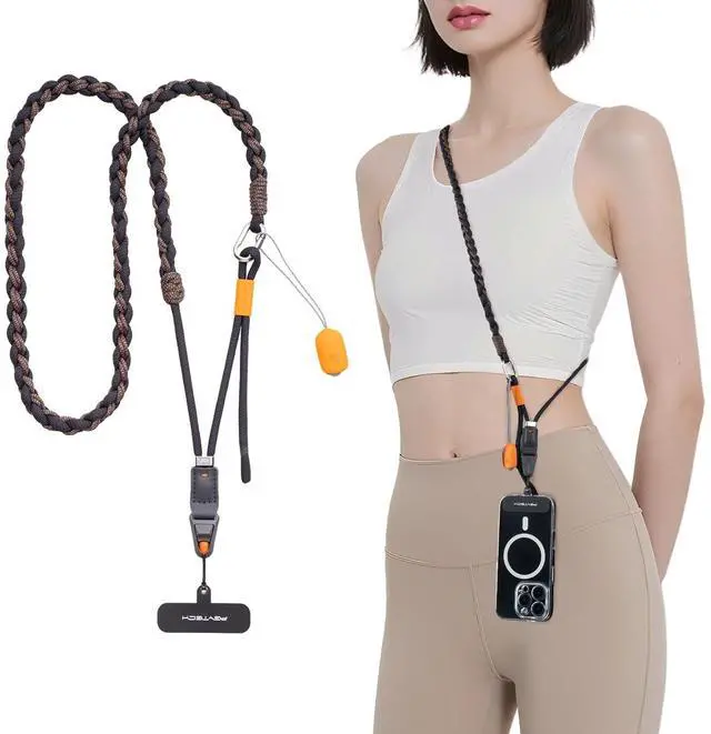 Main image of LinkGo Phone Strap Crossbody, Anti Theft Quick Release, Adjustable Phone Lanyard with Lens Cloth for iPhone & Android