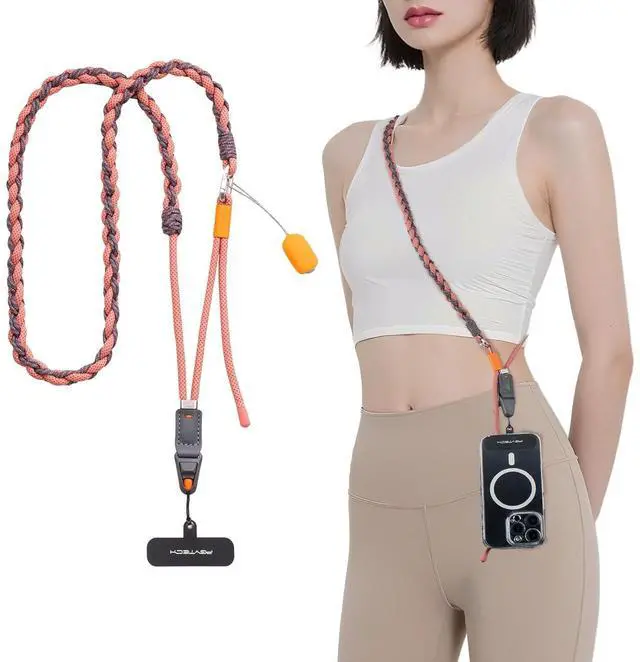 Main image of LinkGo Phone Strap Crossbody, Anti Theft Quick Release, Adjustable Phone Lanyard with Lens Cloth for iPhone & Android