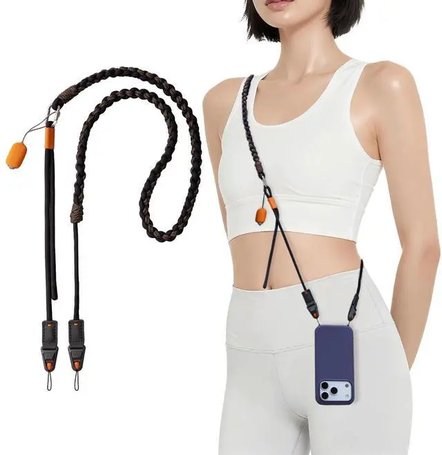 Main image of LinkGo Phone Strap Crossbody, Anti Theft Quick Release, Adjustable Phone Lanyard with Lens Cloth for iPhone & Android