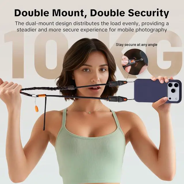 Alt view image 5 of 7 - LinkGo Phone Strap Crossbody, Anti Theft Quick Release, Adjustable Phone Lanyard with Lens Cloth for iPhone & Android