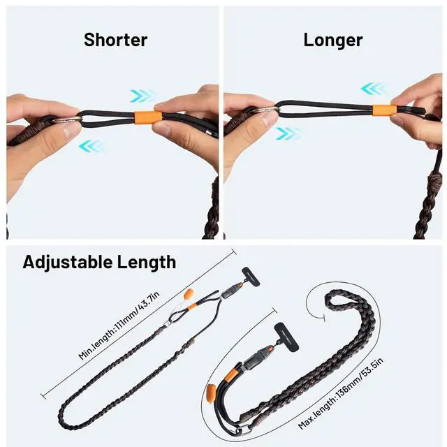 Alt view image 5 of 7 - LinkGo Phone Strap Crossbody, Anti Theft Quick Release, Adjustable Phone Lanyard with Lens Cloth for iPhone & Android