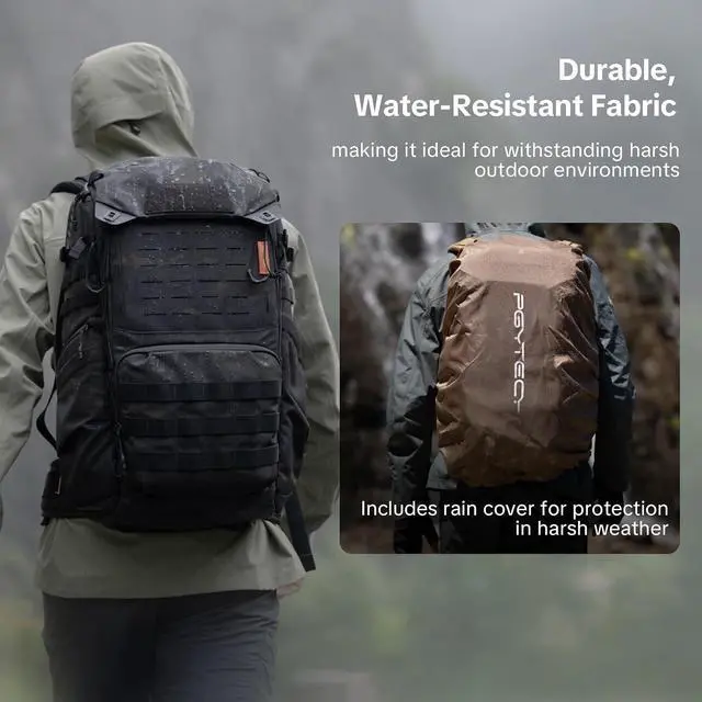 Alt view image 5 of 7 - OneMo TAC 25L Tactical Camera Backpack, Waterproof DSLR/SLR/Mirrorless Photography Camera Bag with 15.6" Laptop Sleeve, Tripod Holder & Rain Cover (Wolf Brown)