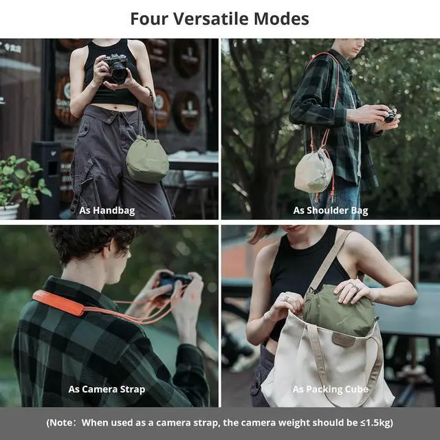 Alt view image 3 of 7 - OneGo Drawstring Small Camera Bag, Soft Cute Camera Pouch Handbag compatible with Mirrorless Cameras/Nikon/Canon/Sony/Fuji/Pocket 4 Camera Case