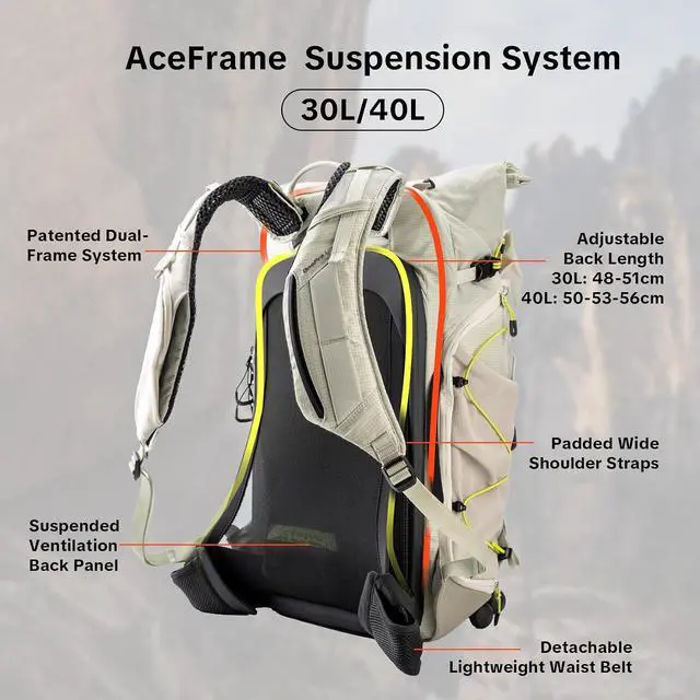 Alt view image 2 of 7 - OnePro Ultralight Camera Backpack, Expandable Camera Bag 30L for Photographers, Outdoor Travel Bag with Dividers and 16" Laptop Sleeve, Compatible with DSLR/Drones/Mirrorless (Space Black)