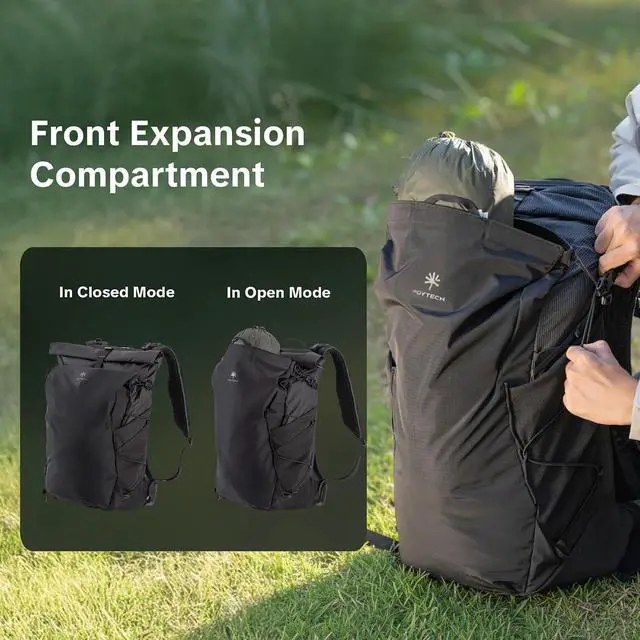 Alt view image 3 of 7 - OnePro Ultralight Camera Backpack, Expandable Camera Bag 20L for Photographers, Outdoor Travel Bag with Dividers and 14" Laptop Sleeve, Compatible with DSLR/Drones/Mirrorless(Space Black)