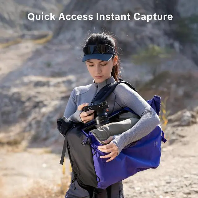 Alt view image 6 of 7 - OnePro Ultralight Camera Backpack, Expandable Camera Bag 20L for Photographers, Outdoor Travel Bag with Dividers and 14" Laptop Sleeve, Compatible with DSLR/Drones/Mirrorless(Space Black)