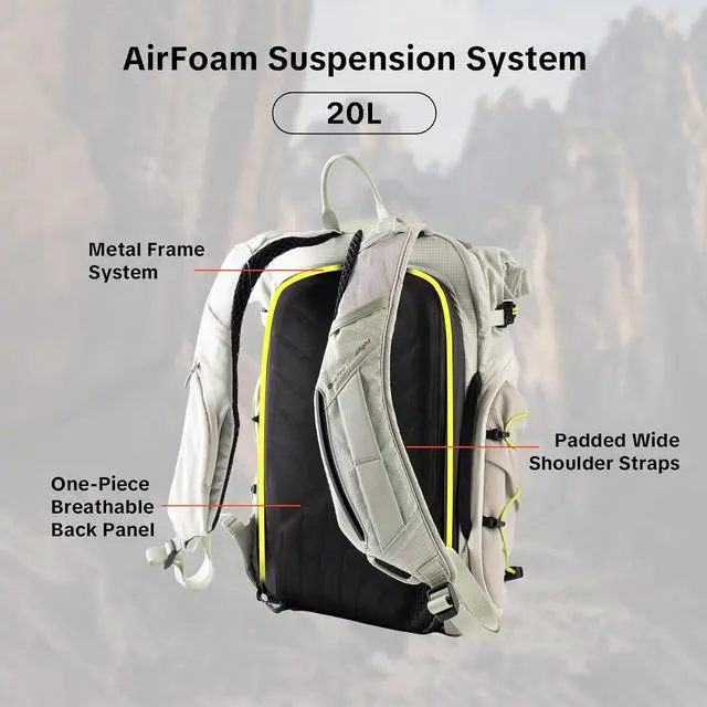 Alt view image 2 of 7 - OnePro Ultralight Camera Backpack, Expandable Camera Bag 20L for Photographers, Outdoor Travel Bag with Dividers and 14" Laptop Sleeve, Compatible with DSLR/Drones/Mirrorless(Space Black)