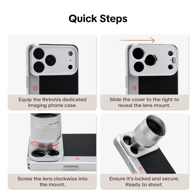 Alt view image 5 of 5 - 2X Telephoto Lens for iPhone 16 Pro, 240mm Equivalent Optical Zoom, Clip-On Telephoto Extender for RetroVa Case, for Concert Goers & Wildlife Enthusiasts