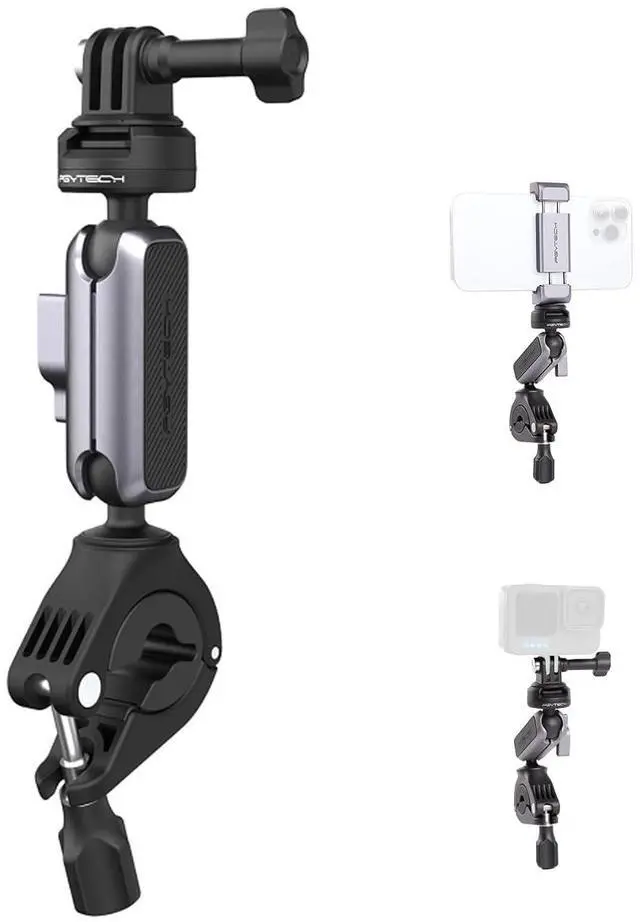 Main image of CapLock Quick Release Bike Motorcycle Handlebar Mount, 360°Dual-Ball Rotation, 1/4"-20 Adapter, for DJI OSMO Action 6/5 Pro/4/Pocket 4/3/Xtra Muse/Gopro/Insta360 Ace Pro 2/X5/Luna Ultra, Phone
