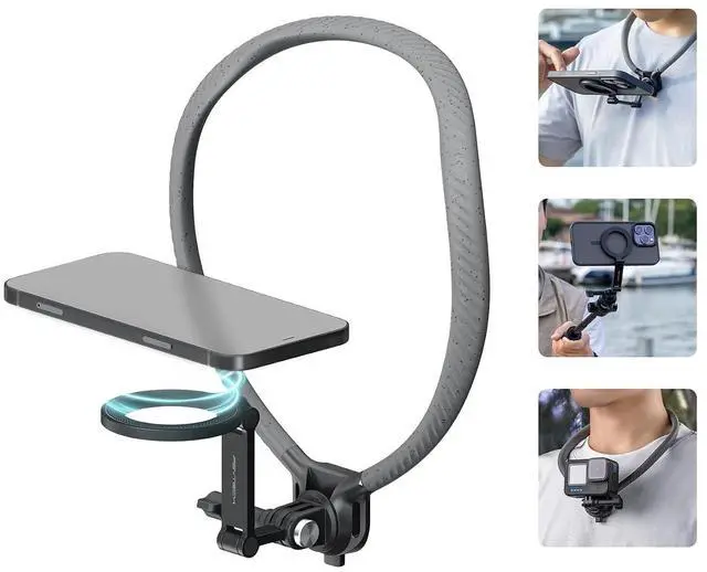 Main image of CapLock Quick Release Magnetic Neck Mount, Hand Free POV/Vlog Neck Holder for Phone and Action Camera, for DJI Osmo 360/Action 6/5 Pro/Pocket 4/3/Xtra Muse, Insta360 X5