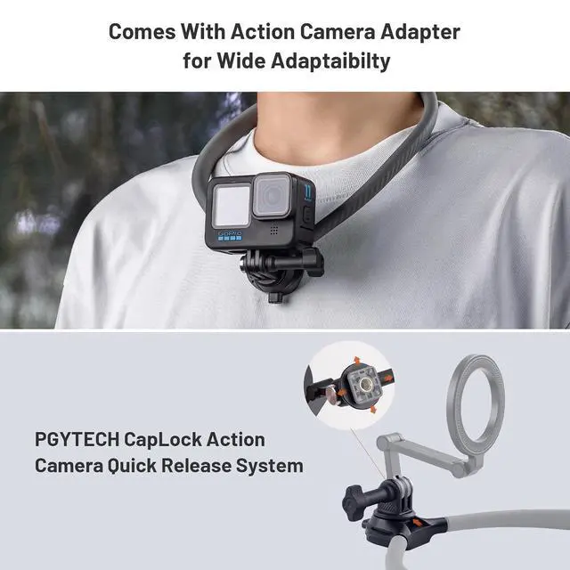 Alt view image 7 of 7 - CapLock Quick Release Magnetic Neck Mount, Hand Free POV/Vlog Neck Holder for Phone and Action Camera, for DJI Osmo 360/Action 6/5 Pro/Pocket 4/3/Xtra Muse, Insta360 X5