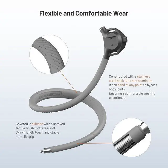 Alt view image 3 of 7 - CapLock Quick Release Magnetic Neck Mount, Hand Free POV/Vlog Neck Holder for Phone and Action Camera, for DJI Osmo 360/Action 6/5 Pro/Pocket 4/3/Xtra Muse, Insta360 X5