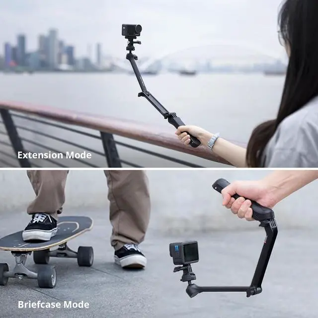 Alt view image 7 of 7 - CapLock MantisPod Z, 3-Way Quick Release Video Vlogging Tripod, Magic Arm Multi Mount Flexible Selfie Stick for DJI OSMO Action 6/5 Pro/Pocket 4/3/Xtra Muse, Gopro 13/12, Insta360 Ace Pro 2/X5