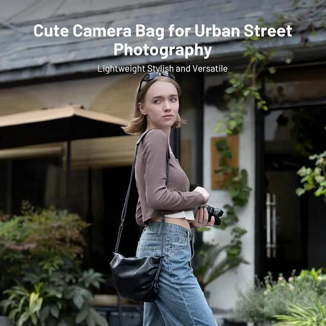 Alt view image 4 of 6 - OneGo Cloud Camera Bag Small, Soft Camera Case Pouch Handbag compatible with Mirrorless Cameras/Nikon/Canon/Sony/Fuji/Pocket 4/GoPro action cameras