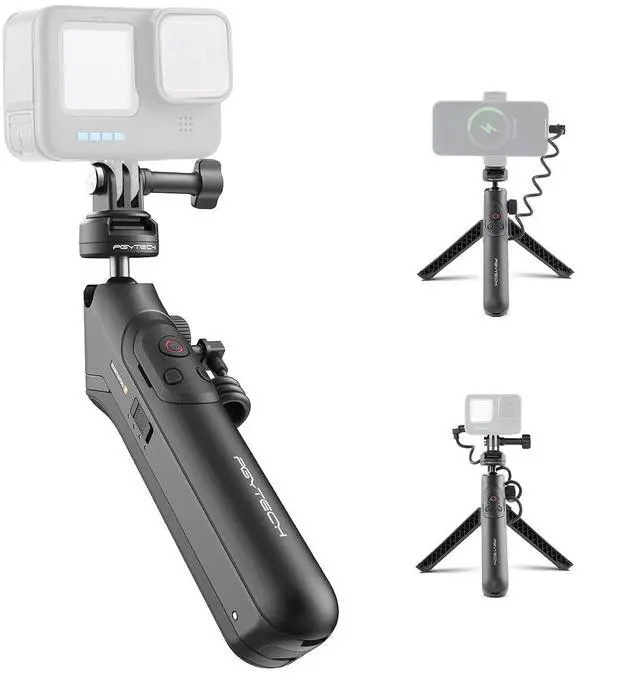 Main image of CapLock MantisPod Power for Gopro, Quick Release Charging Handle Grip Mount with Remote Control, 5000mAh Battery Power Selfie Stick, Vlog Attachment Tripod Monopod Bank for Gopro 13/12, Phone