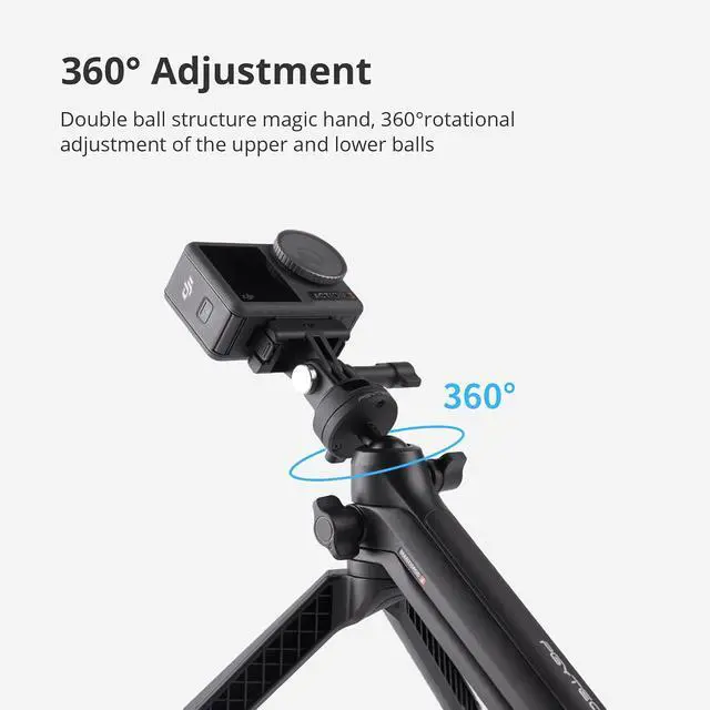 Alt view image 3 of 7 - CapLock MantisPod Z, 3-Way Quick Release Video Vlogging Tripod, Magic Arm Multi Mount Flexible Selfie Stick for DJI OSMO Action 6/5 Pro/Pocket 4/3/Xtra Muse, Gopro 13/12, Insta360 Ace Pro 2/X5