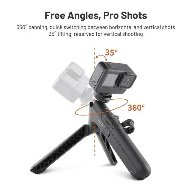 Alt view image 5 of 6 - CapLock MantisPod Power for Gopro, Quick Release Charging Handle Grip Mount with Remote Control, 5000mAh Battery Power Selfie Stick, Vlog Attachment Tripod Monopod Bank for Gopro 13/12, Phone