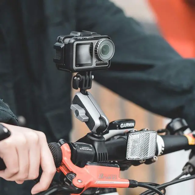 Alt view image 3 of 6 - Bike Motorcycle Handlebar Mount for DJI OSMO Action 4/3/2 Gopro 11/10/9/8/7/6/5 with 1/4"-20 Thread Adapter, 0.87 to 1.38 inches or 0.27-0.63 inches,Pocket 2, Insta360 ONE RS/R/ONE X3/X2