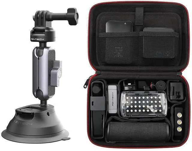 Main image of CapLock Suction Mount+Camera Carrying Case Compatible for DJI OSMO Action 4/3/2, Gopro Hero 12/11, OSMO Pocket 3/2
