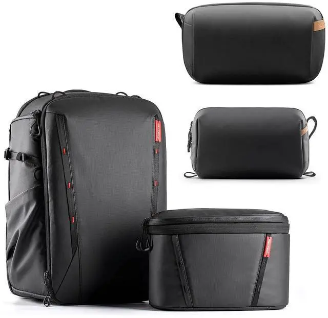 Main image of OneMo 2 25L-33L Camera Backpack with Shoulder Bag+Tech Accessories Pouch+Wash Pouch Hanging Toiletry Bag