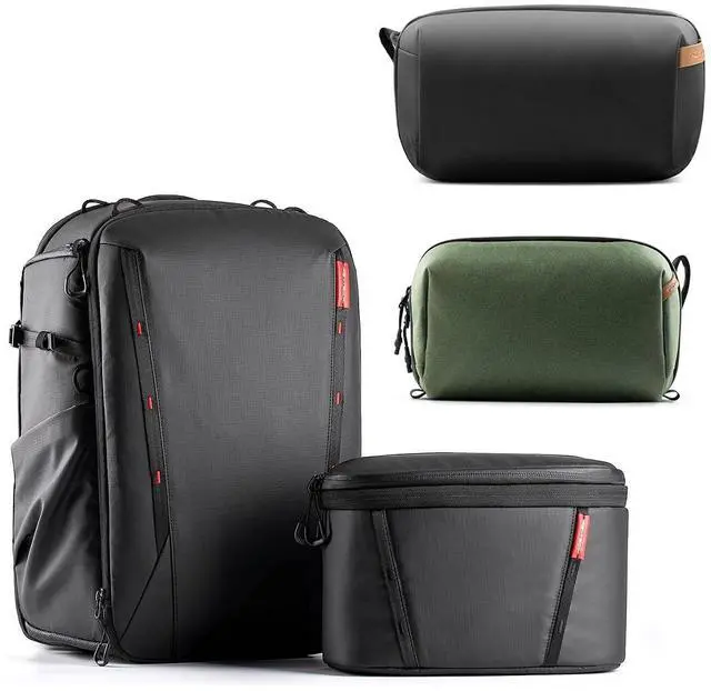 Main image of OneMo 2 25L-33L Camera Backpack with Shoulder Bag+Tech Accessories Pouch+Wash Pouch Hanging Toiletry Bag