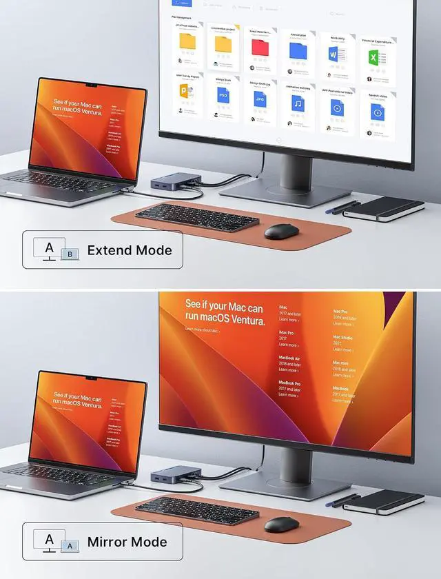 Alt view image 3 of 7 - Laptop USB C Docking Station, 10 in 1 USB C Hub with 4K@60hz HDMI, 100W PD, USB A&C 3.0, 1000Mbps Ethernet, SD/TF, Audio for HP/MacBook/Dell/Lenovo etc
