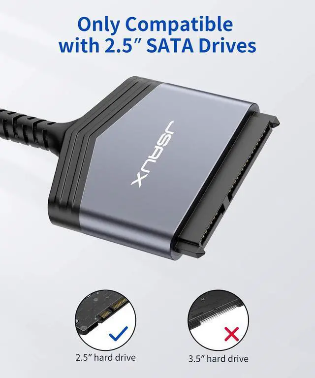 Alt view image 2 of 7 - SATA to USB C Cable, USB C 3.1 to 2.5 SATA III Hard Driver Adapter Aluminum Shell External Converter Compatible with SSD/HDD Data Transfer-Grey (Pack of 2)