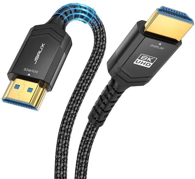 Main image of 8K Fiber Optic HDMI Cable Long 50FT, 48Gbps Ultra High Speed HDMI 2.1 Braided Nylon Cord 8K@60Hz 4K@120Hz HDCP 2.2 & 2.3, HDR 10, eARC Compatible with Laptop Monitor UHD TV PS5 PS4-Black