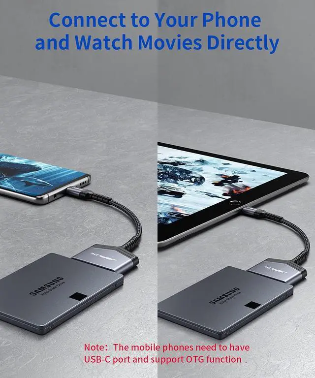 Alt view image 5 of 7 - SATA to USB C Cable, USB C 3.1 to 2.5 SATA III Hard Driver Adapter Aluminum Shell External Converter Compatible with SSD/HDD Data Transfer-Grey (Pack of 2)