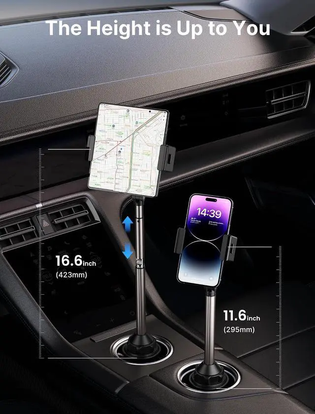 Alt view image 4 of 7 - Cup Holder Universal Mount for Foldable Phone, Car Truck Cradle Compatible With iPad Mini, Samsung Galaxy Z Fold 6/5/4, Pixel 9 Pro, Xiaomi Mix Fold 4/3/2