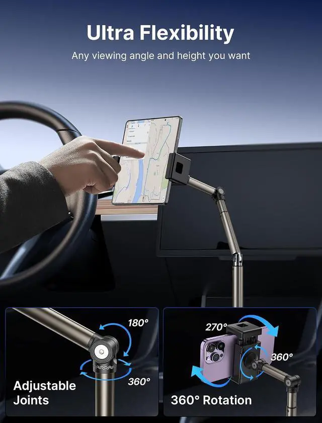 Alt view image 6 of 7 - Cup Holder Universal Mount for Foldable Phone, Car Truck Cradle Compatible With iPad Mini, Samsung Galaxy Z Fold 6/5/4, Pixel 9 Pro, Xiaomi Mix Fold 4/3/2