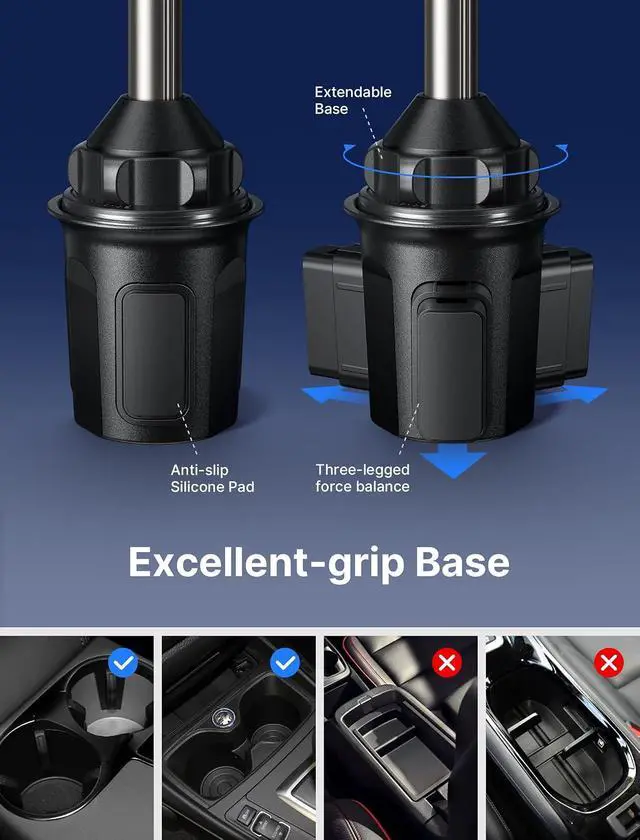 Alt view image 7 of 7 - Cup Holder Universal Mount for Foldable Phone, Car Truck Cradle Compatible With iPad Mini, Samsung Galaxy Z Fold 6/5/4, Pixel 9 Pro, Xiaomi Mix Fold 4/3/2