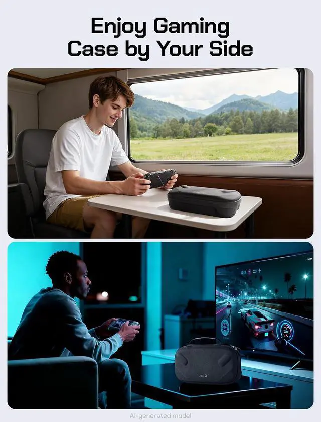 Alt view image 7 of 7 - Carrying Case for ROG Xbox Ally / ROG Xbox Ally X (2025) Double-Decker, Protective Hard Shell, Dual Layer Portable Travel Storage Bag Fits Adapter, Cable and Accessories -BG0136