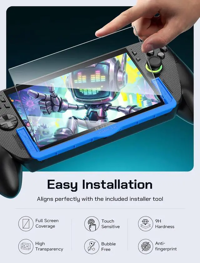 Alt view image 5 of 7 - Carrying Case for ROG Xbox Ally X, 3-in-1 Accessories Bundle with 2 Screen Protectors + Alignment Frame, 6 Thumb Grips, Dual-Layer Portable Travel Bag, All-in-One Protection for ROG Xbox Ally