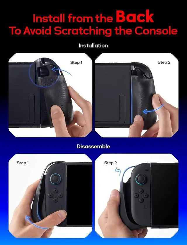 Alt view image 7 of 7 - Protective Case for Nintendo Switch 2, Split Design with TPU Frame & PC Front Cover, Ergonomic Non-Slip Grip, 10-Game Card Storage, Kickstand Compatible, Shockproof & Scratch-Resistant-PC0114