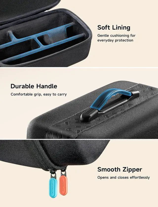Alt view image 6 of 7 - Switch 2 Carrying Case for Nintendo Switch 2, Large Hard Shell Travel Case with Separate Small Console Shell (12 Game Card Slots), Full Protection Storage for Switch 2 Accessories, Black