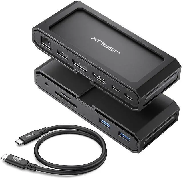 Main image of 11 in 1 USB C Docking Station for Handheld Gaming, 8K HDMI and DisplayPort, 100W PD Pass Through, Gigabit Ethernet, USB C Data, 3 USB A, SD TF, 3.5mm Audio, Steam Deck, ROG Ally, MacBook-HB1101