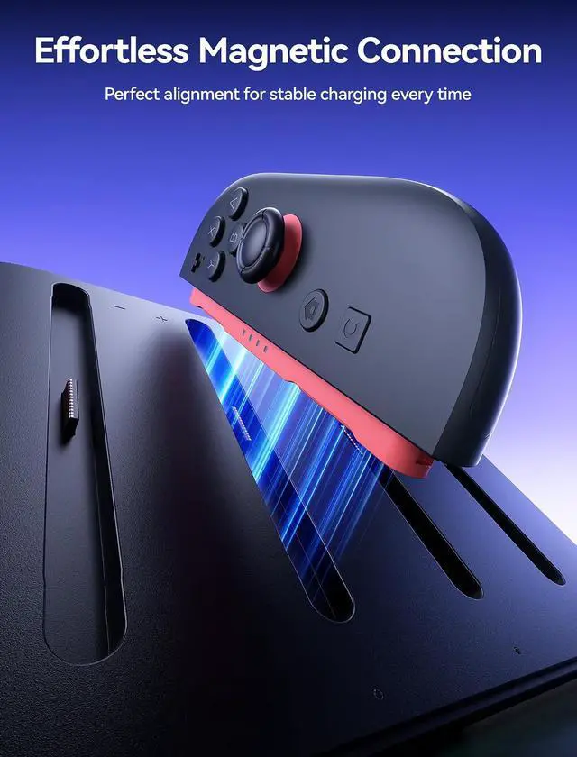 Alt view image 7 of 7 - Controller Charger for Nintendo Switch 2 Joycon, 4-in-1 Magnetic Charging Dock with Adjustable Stand & LED Indicator, Switch 2 Joycon Charger Station with 4.9FT USB C Cable