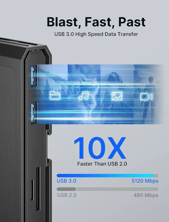 Alt view image 6 of 7 - 11 in 1 USB C Docking Station for Handheld Gaming, 8K HDMI and DisplayPort, 100W PD Pass Through, Gigabit Ethernet, USB C Data, 3 USB A, SD TF, 3.5mm Audio, Steam Deck, ROG Ally, MacBook-HB1101