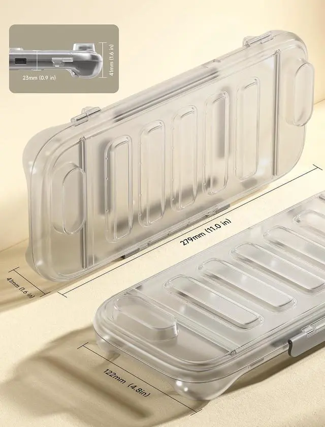 Alt view image 5 of 7 - Protective Case for Nintendo Switch 2 (2025), Hard Carrying Shell, Slim & Portable, Dustproof, Built-in 10 Game Card Slot, Travel-Carry, Full Protection Cover Translucent Clear PC0116