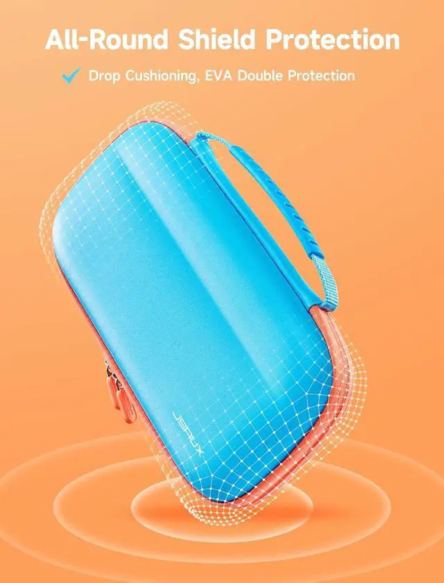 Alt view image 6 of 7 - Slim Carrying Case for Nintendo Switch 2 2025, Portable Switch 2 Case with 10 Game Slots, Protective Hard Shell for Travel and Storage, Blue
