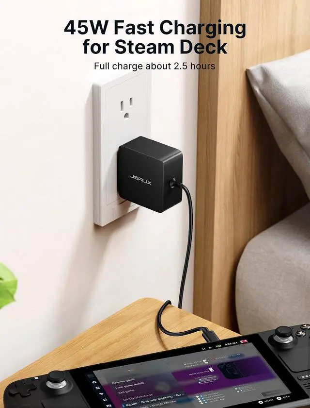 Alt view image 2 of 7 - 2-Pack Steam Deck Screen Protectors + 45W USB C Charger Compatible with Steam Deck