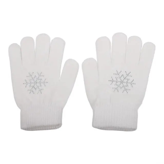 Alt view image 3 of 7 - Figure Skating Gloves For Children, Warm Cotton Stretch Mittens With Non-Slip Rubber Dots, Winter Ice Sports Grip Gloves For Ages 3-10, Black(M White)