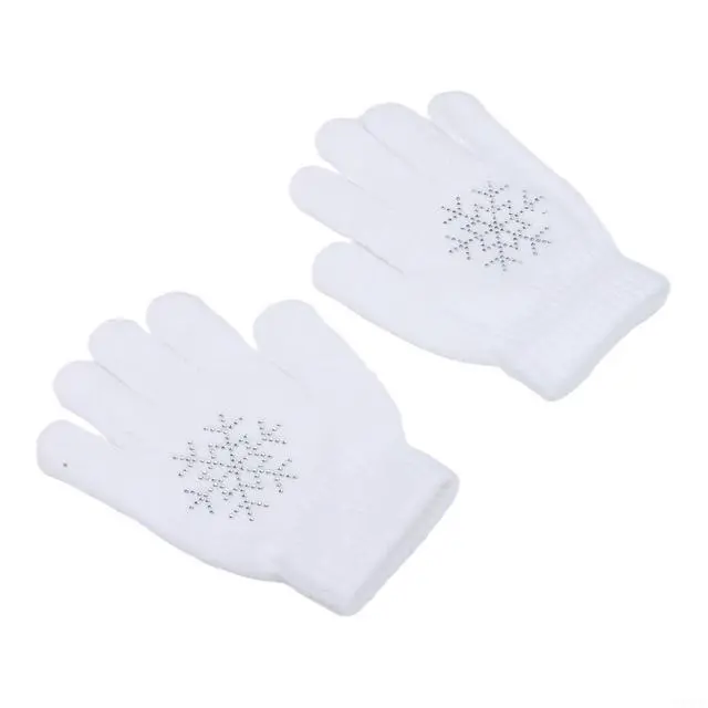 Alt view image 4 of 7 - Figure Skating Gloves For Children, Warm Cotton Stretch Mittens With Non-Slip Rubber Dots, Winter Ice Sports Grip Gloves For Ages 3-10, Black(S White)