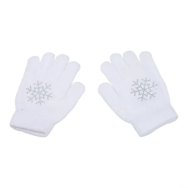 Alt view image 7 of 7 - Figure Skating Gloves For Children, Warm Cotton Stretch Mittens With Non-Slip Rubber Dots, Winter Ice Sports Grip Gloves For Ages 3-10, Black(S White)