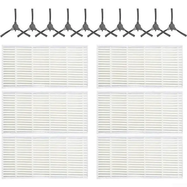 Alt view image 3 of 5 - A1 Robot Vacuum Cleaner Parts, Replacement Side Brushes And Filters Kit, Plastic Nylon Bristles With High Efficiency Filtration, Install Accessories For Cleaning(B)