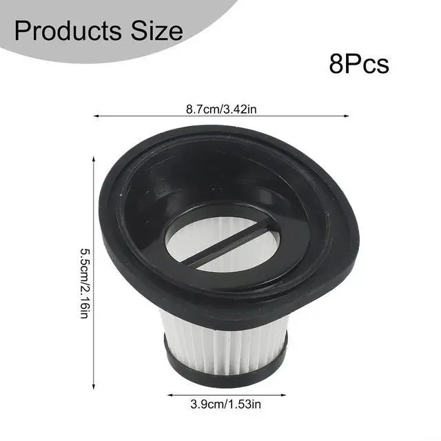 Alt view image 3 of 7 - Washable Replacement Filter VL188 VL189 Cordless Vacuum Cleaners High Efficiency Reusable Part for Home Cleaning, Black and White 1 Pack(8 PACK)