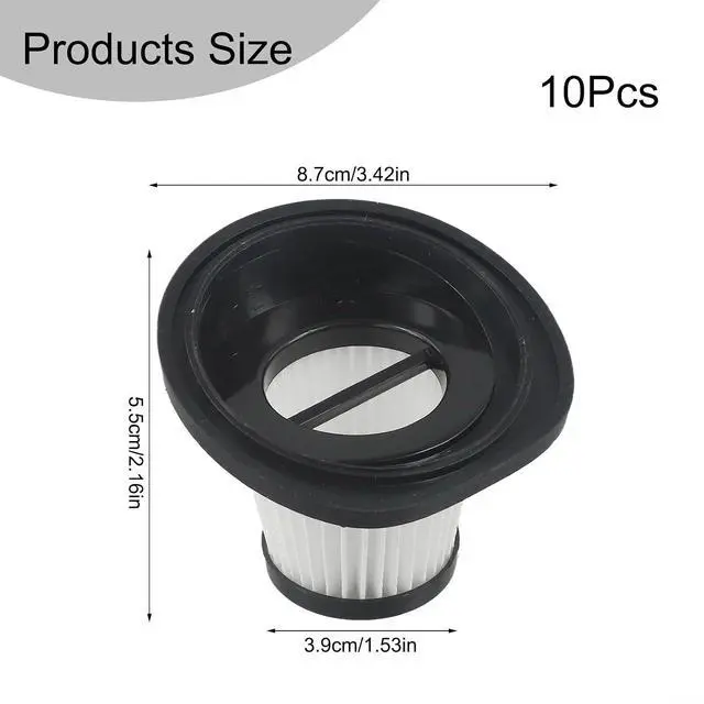 Alt view image 2 of 6 - Washable Replacement Filter for VacLife VL188 VL189 Cordless Vacuum Cleaners High Efficiency Reusable Part for Home Cleaning, Black and White 1 Pack(10 PACK)